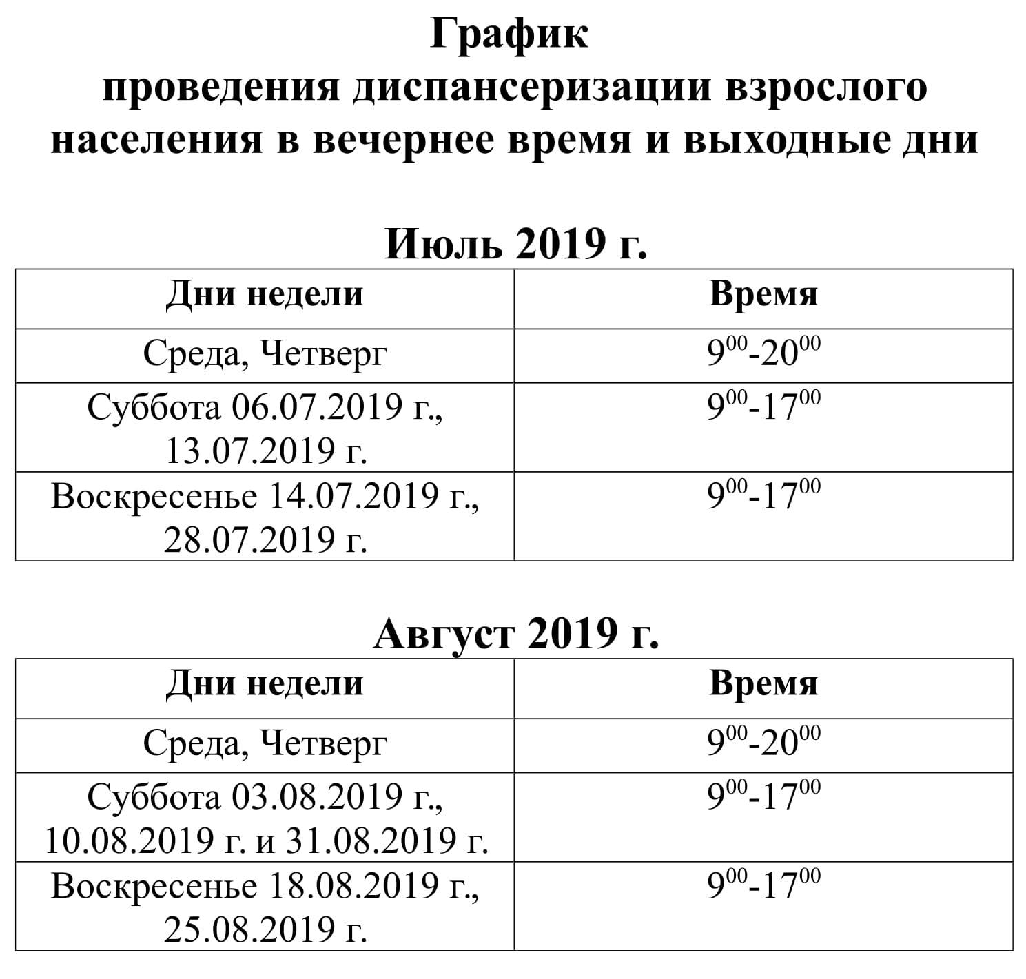 Расписание кольчугино. График проведения диспансеризации взрослого населения. График работы диспансеризации. График проведения профилактических осмотров в поликлинике. План по диспансеризации животных.